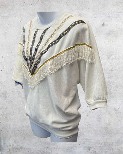 Vintage Stepping-Up Fringe Sweatshirt - Small