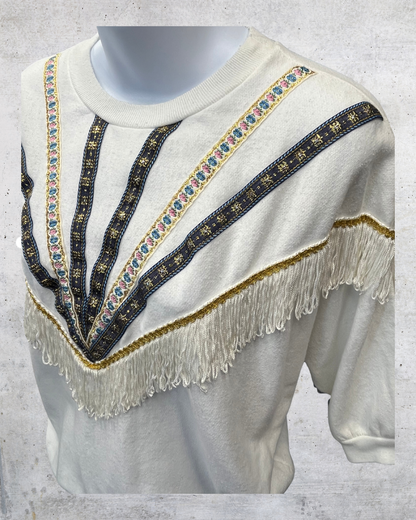 Vintage Stepping-Up Fringe Sweatshirt - Small