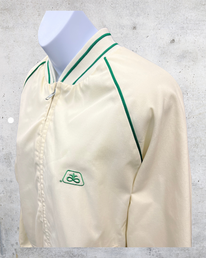 Vintage King Louie Cream Athletic Bomber Jacket - Large