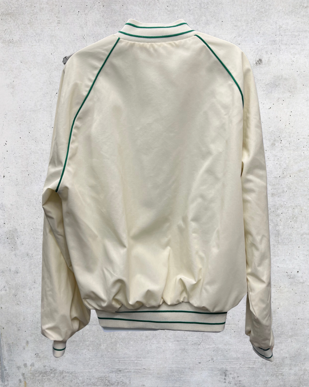Vintage King Louie Cream Athletic Bomber Jacket - Large