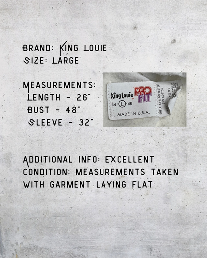 Vintage King Louie Cream Athletic Bomber Jacket - Large