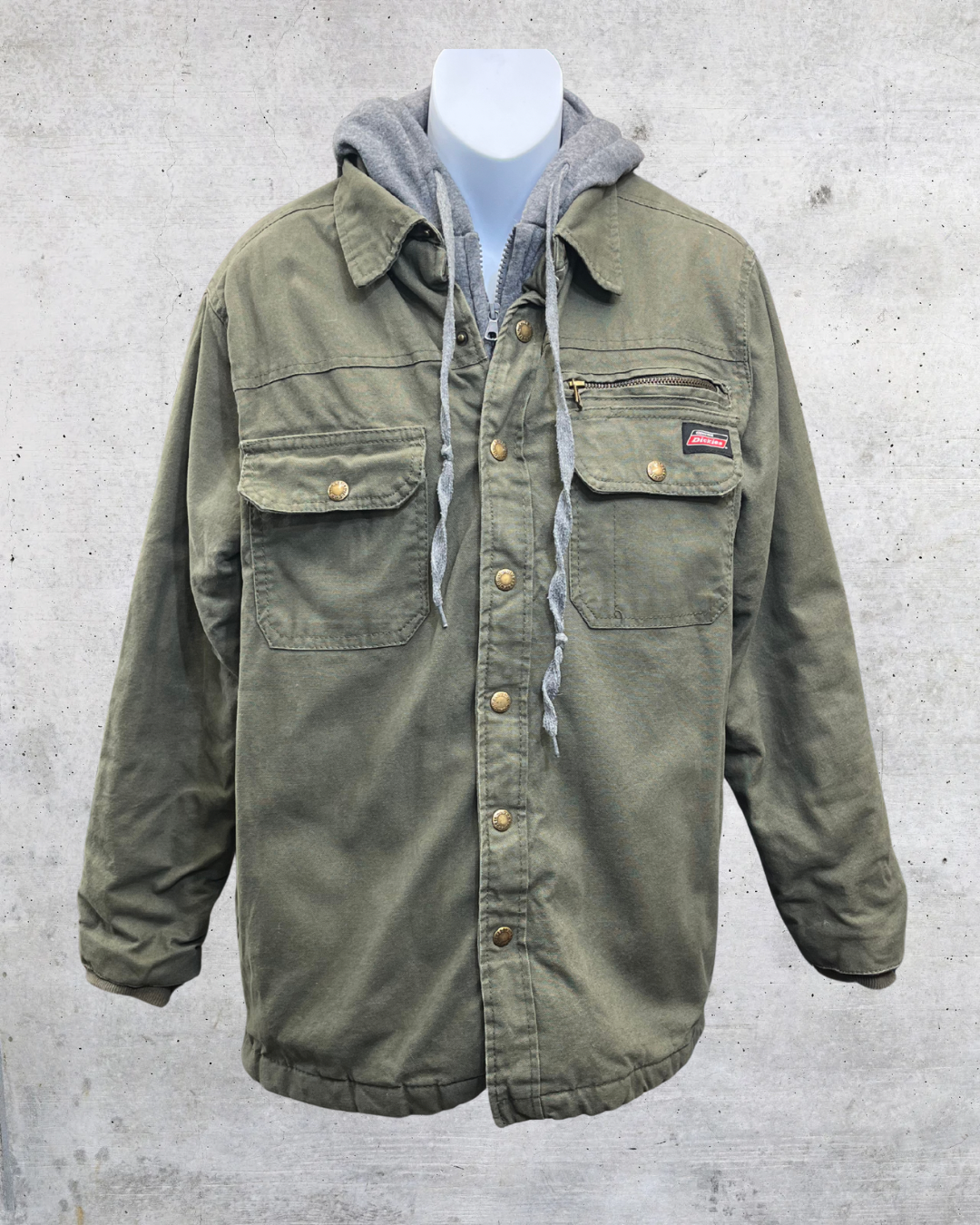 Dickies Olive Green Hooded Work Jacket - Small