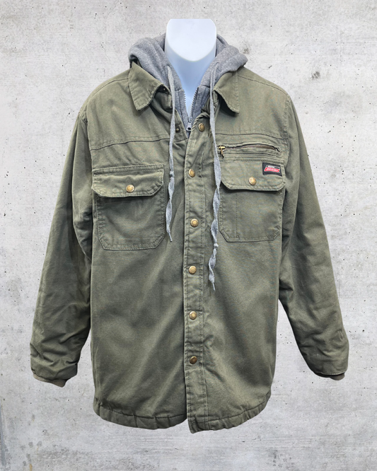Dickies Olive Green Hooded Work Jacket - Small