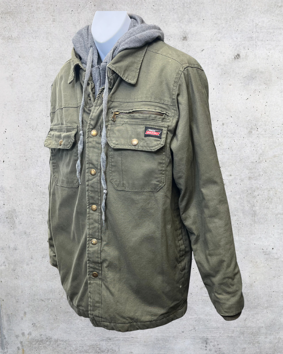 Dickies Olive Green Hooded Work Jacket - Small