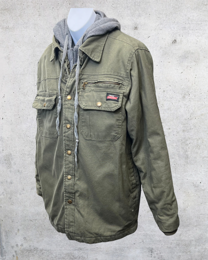 Dickies Olive Green Hooded Work Jacket - Small
