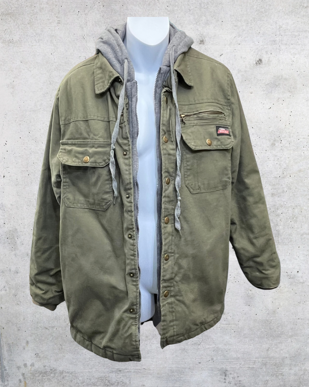 Dickies Olive Green Hooded Work Jacket - Small