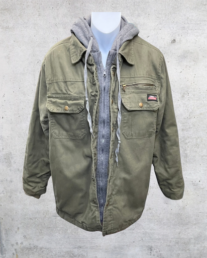Dickies Olive Green Hooded Work Jacket - Small