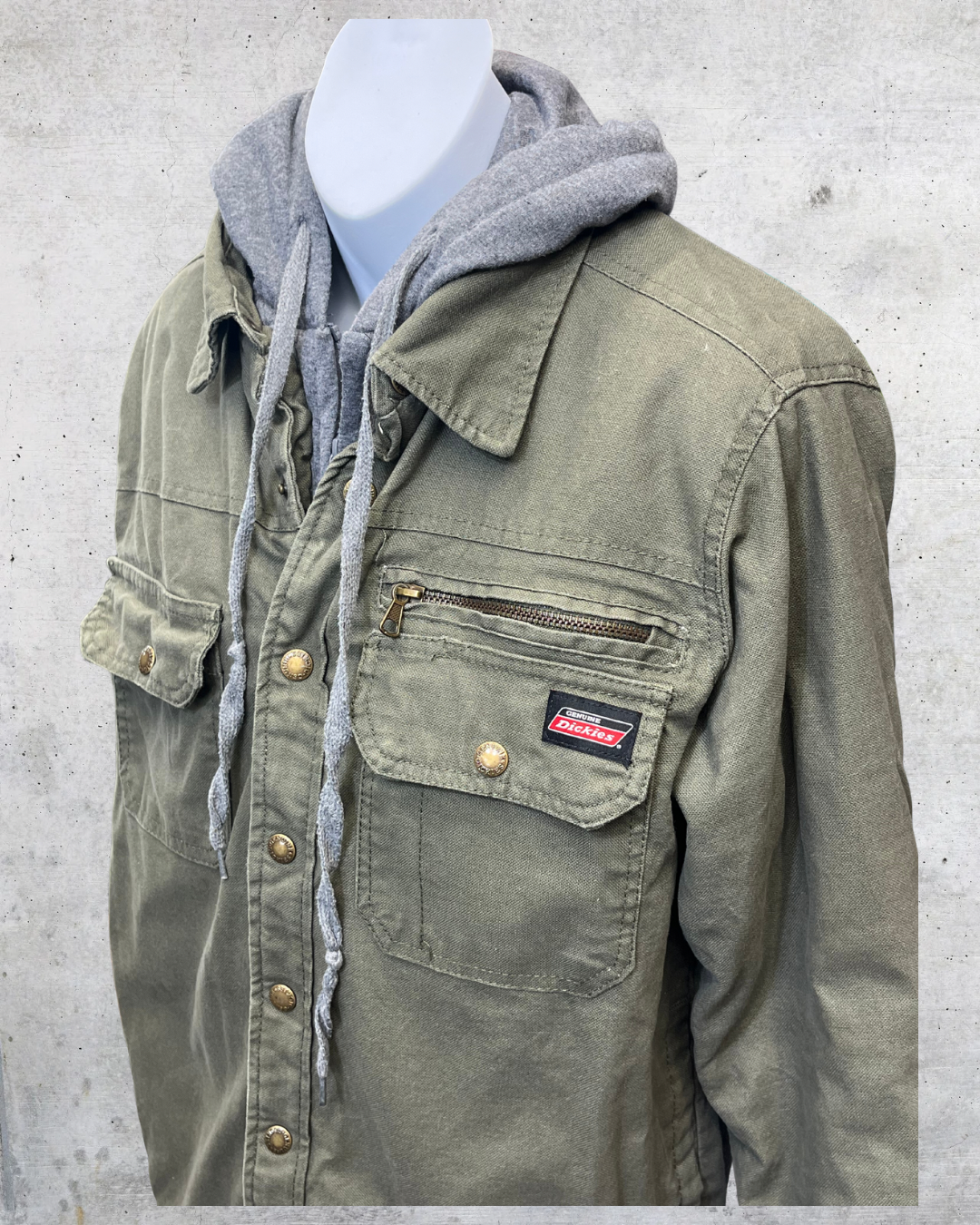 Dickies Olive Green Hooded Work Jacket - Small