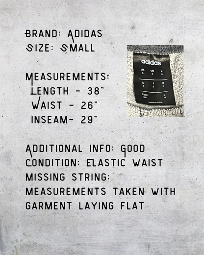 Adidas Gray 3-Stripe Jogger Sweatpants – Small