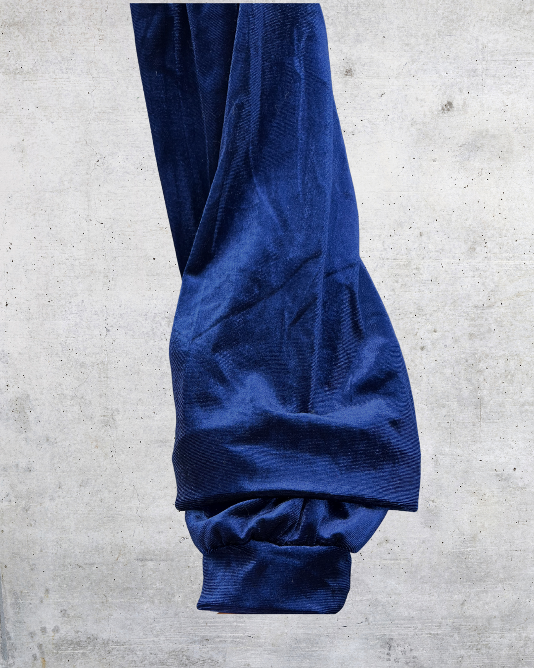 Navy Velvet V-Neck Blouse – Large