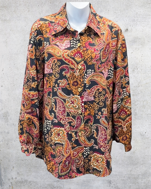 90s Vintage BonWorth Paisley Blouse - Medium