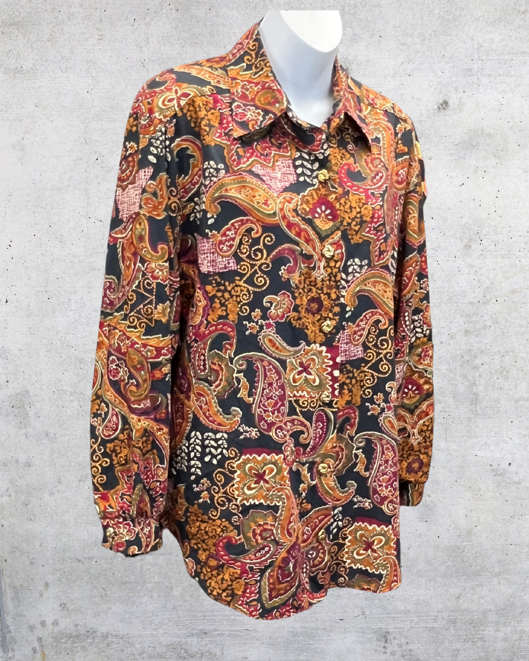 90s Vintage BonWorth Paisley Blouse - Medium