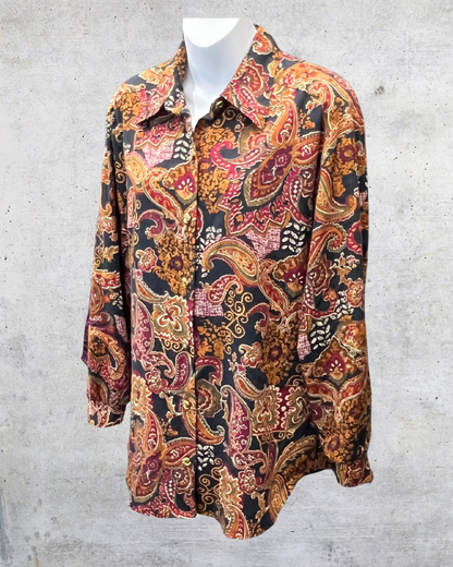 90s Vintage BonWorth Paisley Blouse - Medium