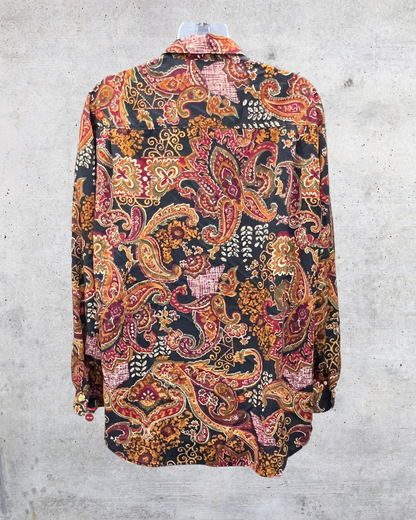 90s Vintage BonWorth Paisley Blouse - Medium