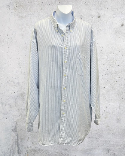 Vintage Hunt Club Blue Stripe Button-Down Shirt - XLT