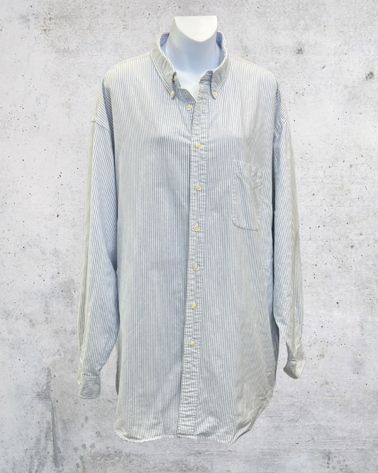 Vintage Hunt Club Blue Stripe Button-Down Shirt - XLT