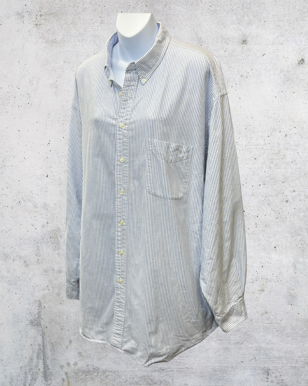 Vintage Hunt Club Blue Stripe Button-Down Shirt - XLT