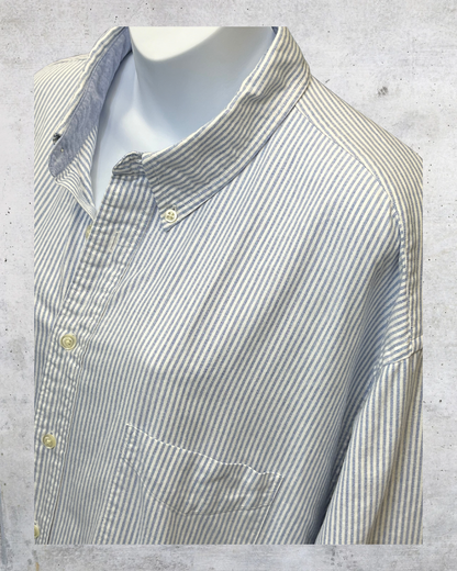 Vintage Hunt Club Blue Stripe Button-Down Shirt - XLT