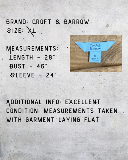 Camel Corduroy Pullover – XL