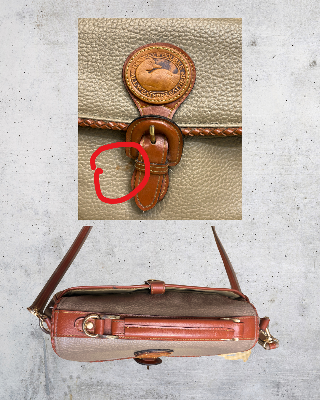 Vintage Dooney & Bourke Pebbled Leather Crossbody Bag