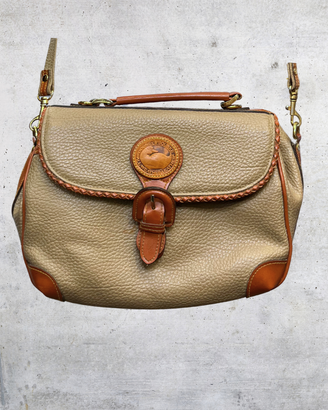 Vintage Dooney & Bourke Pebbled Leather Crossbody Bag