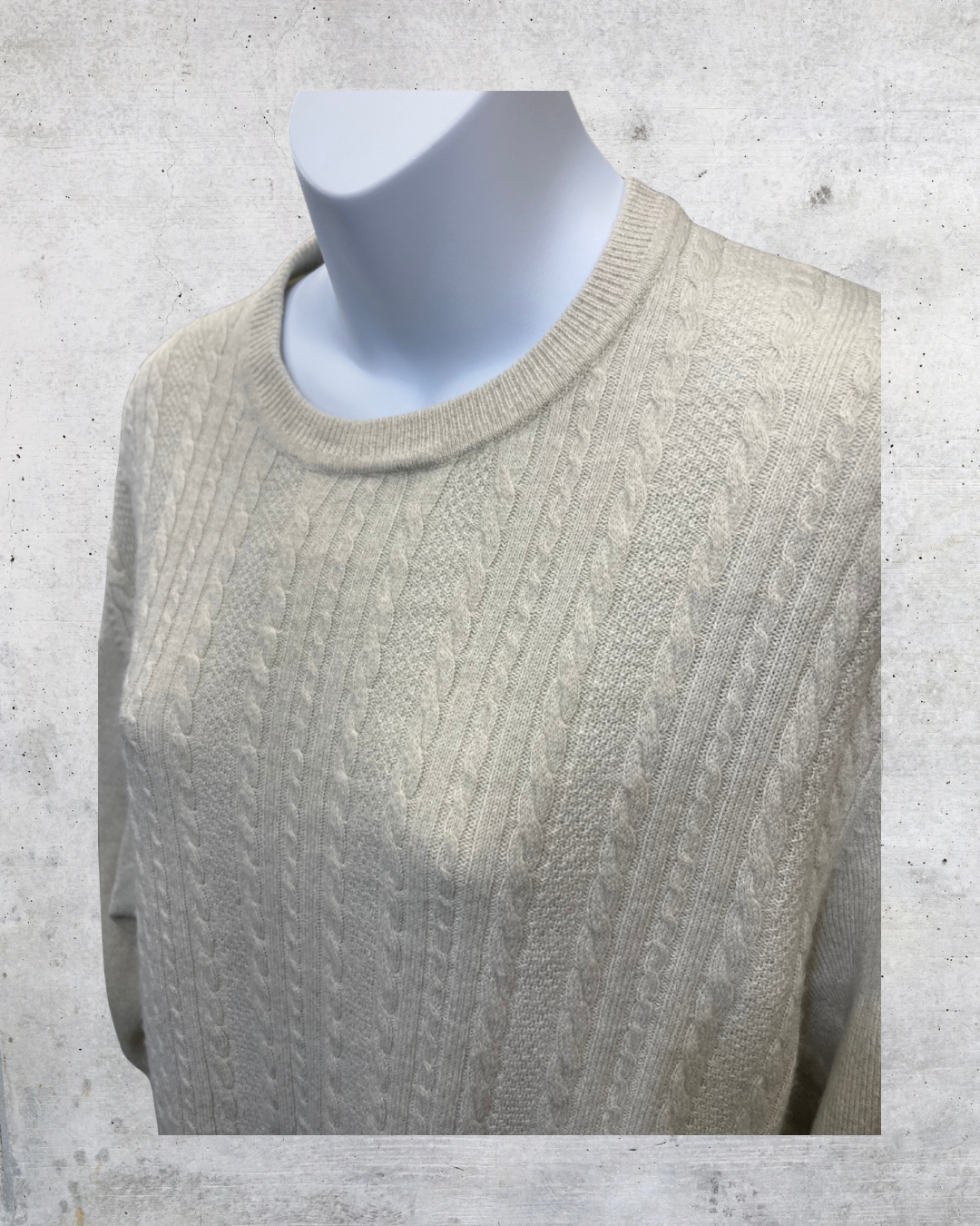 Dockers Cream Cable Knit Sweater Classic Preppy Knit - Large