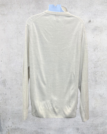 Dockers Cream Cable Knit Sweater Classic Preppy Knit - Large