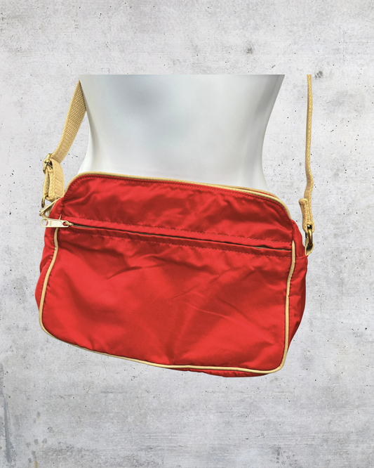 Red Nylon Y2K Crossbody Bag