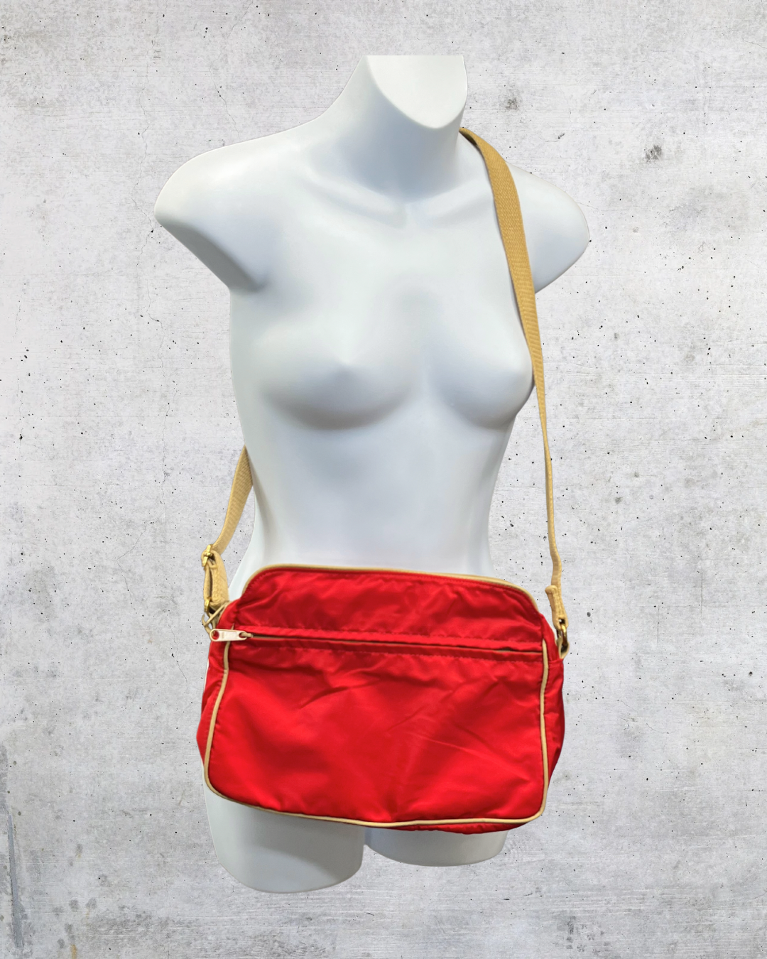 Red Nylon Y2K Crossbody Bag