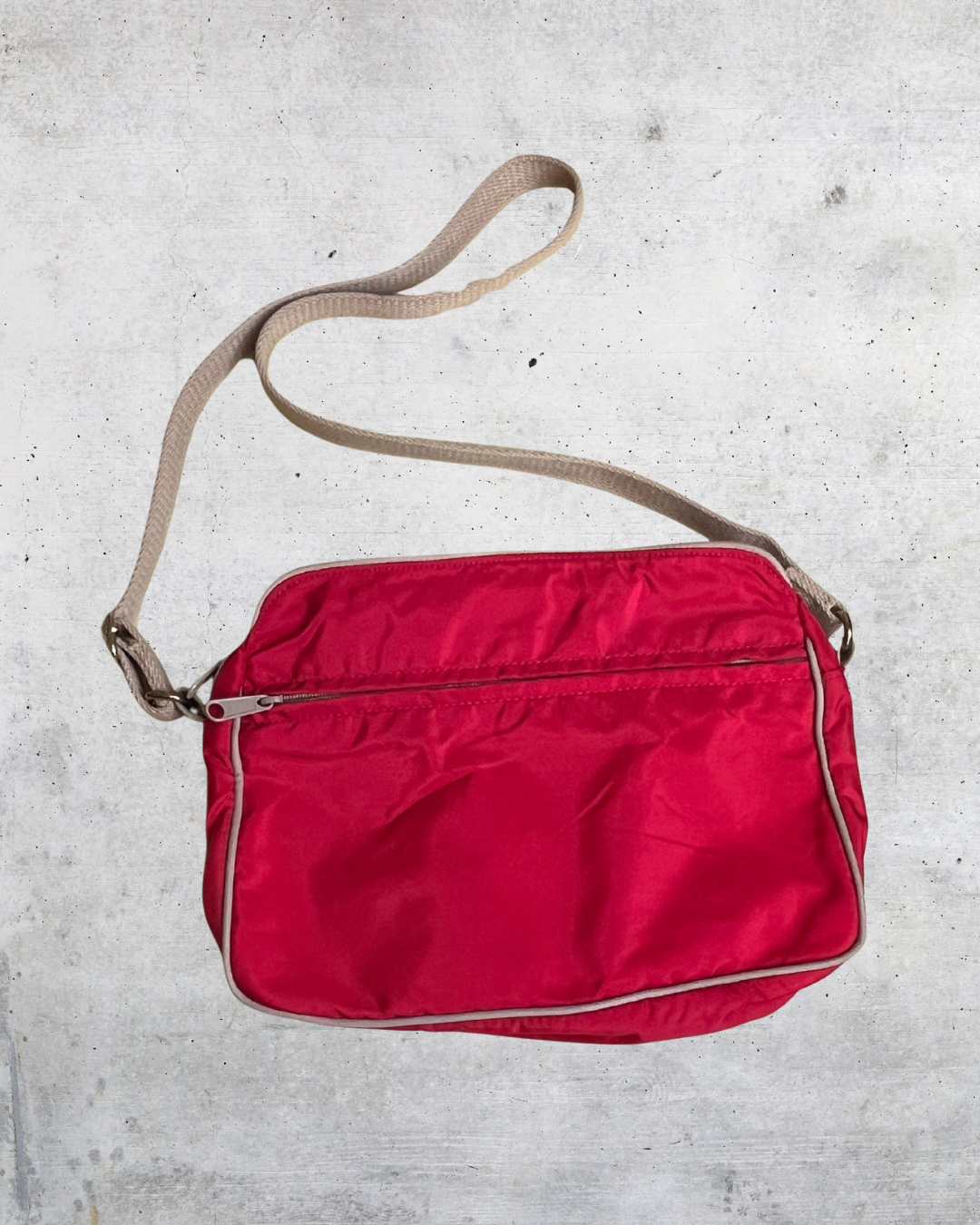 Red Nylon Y2K Crossbody Bag