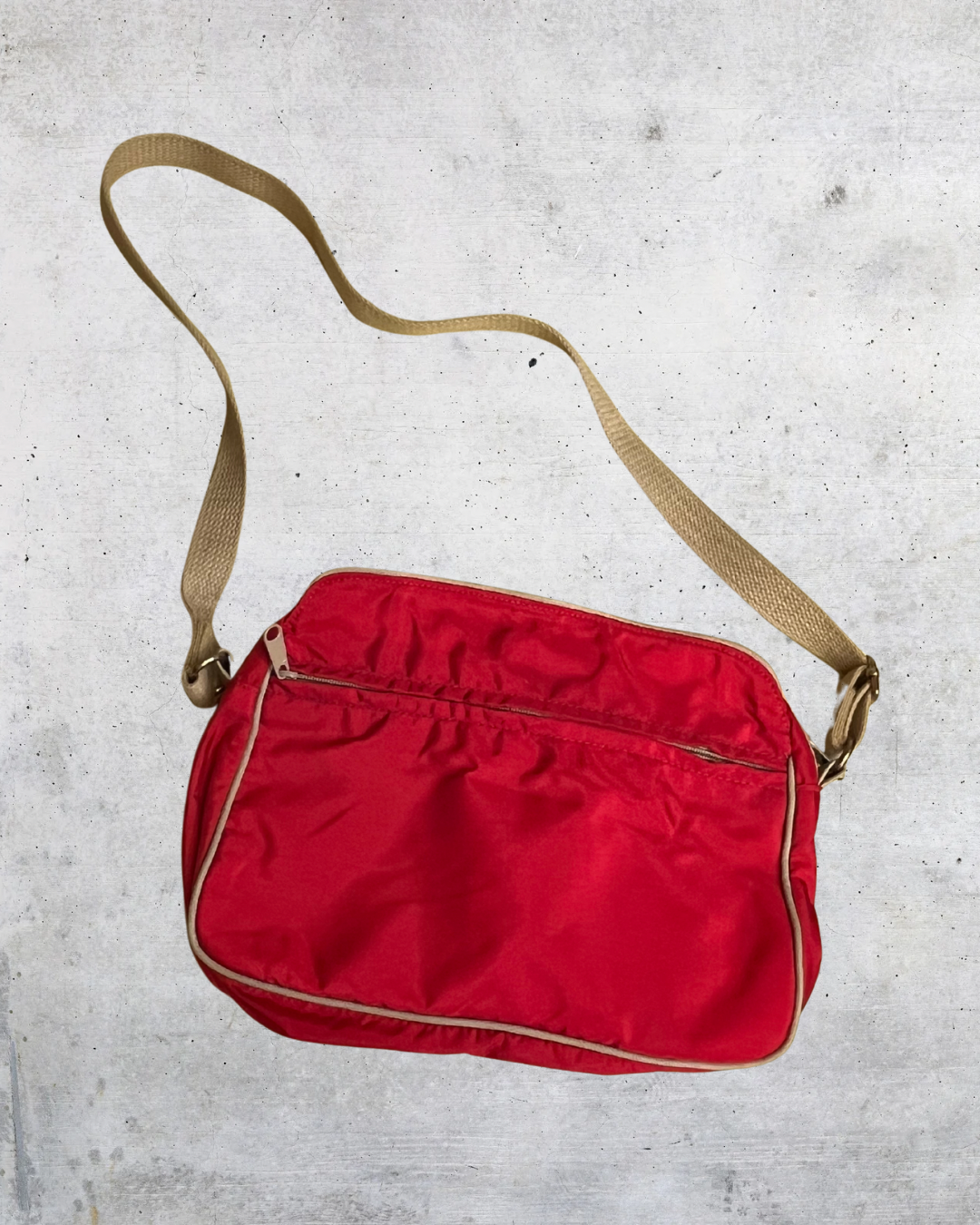 Red Nylon Y2K Crossbody Bag