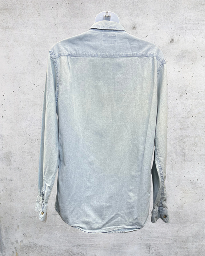 Wrangler Light Wash Denim Button-Up Shirt - Small