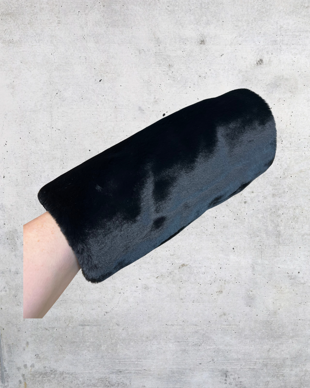 Black Faux Fur Hand Muff / Arm Warmer