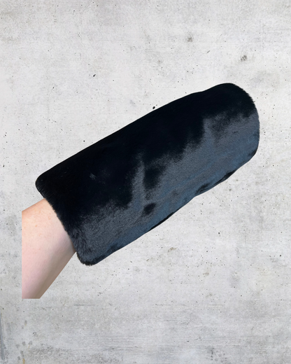 Black Faux Fur Hand Muff / Arm Warmer