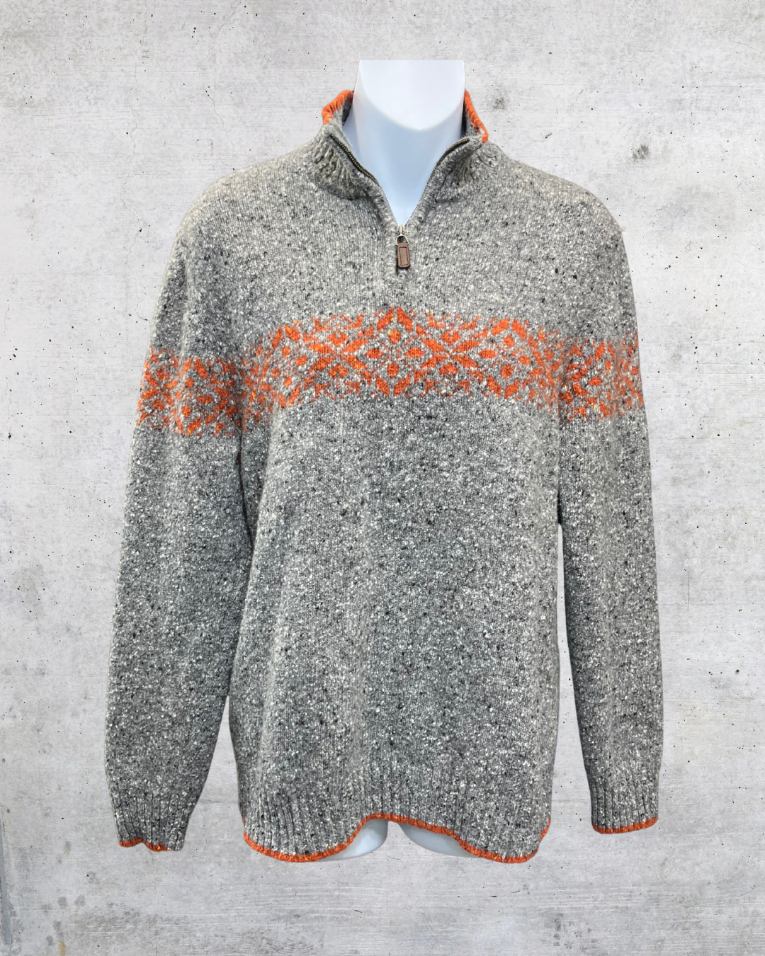 Express Gray Quarter Zip Knit Sweater - Medium