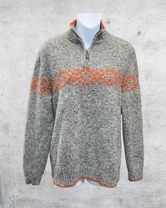 Express Gray Quarter Zip Knit Sweater - Medium