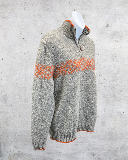 Express Gray Quarter Zip Knit Sweater - Medium