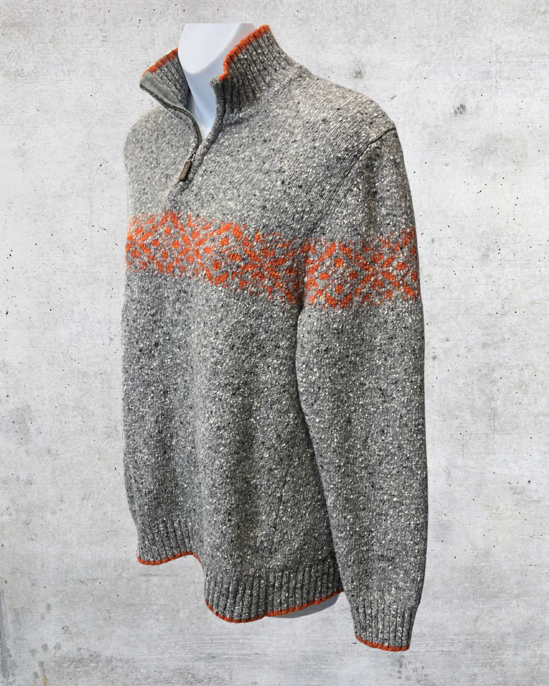 Express Gray Quarter Zip Knit Sweater - Medium