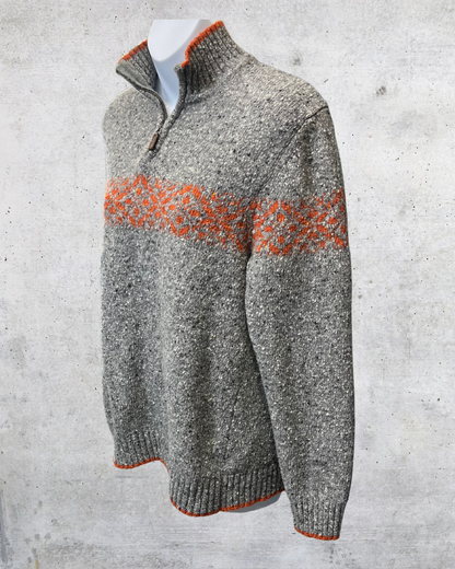 Express Gray Quarter Zip Knit Sweater - Medium