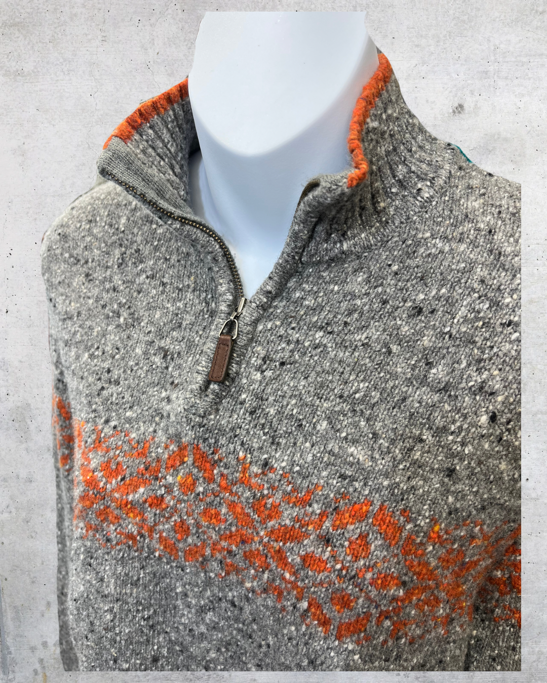 Express Gray Quarter Zip Knit Sweater - Medium