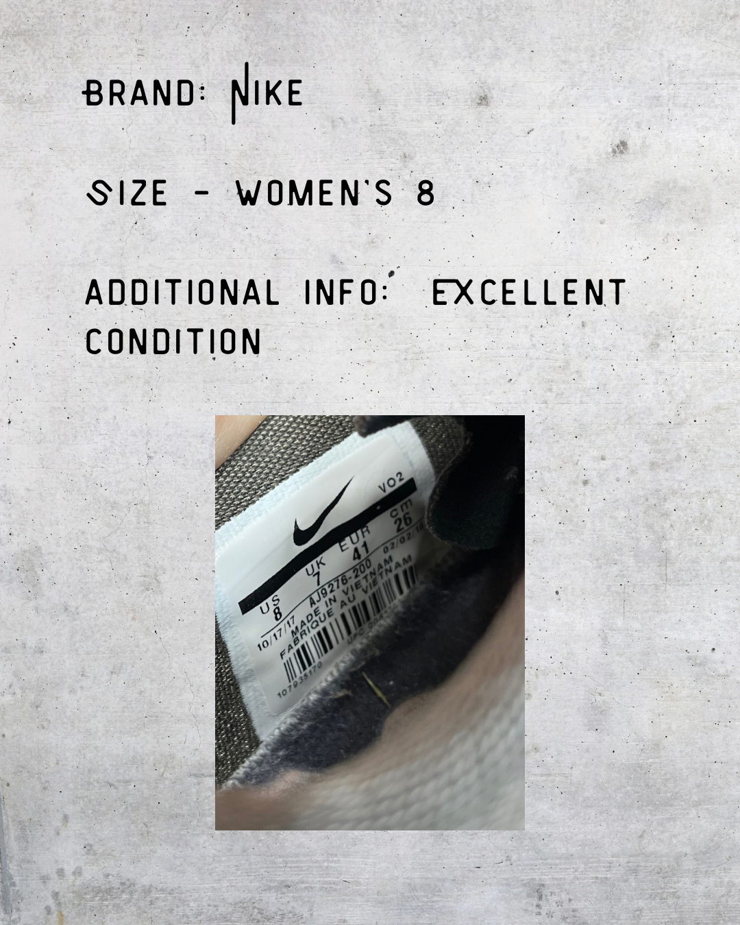 Nike Metcon Training Shoes Women’s Size 8 Gray Athletic Gym Sneakers