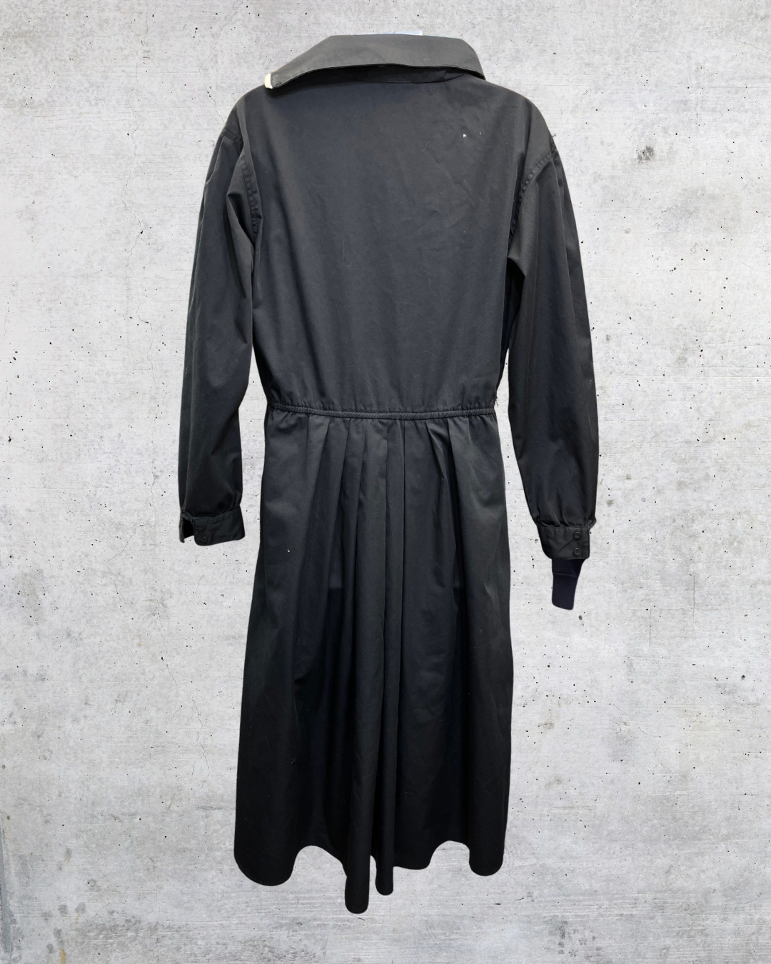 Vintage 1980s Sunshine Alley Black Utility Zip Dress - Medium