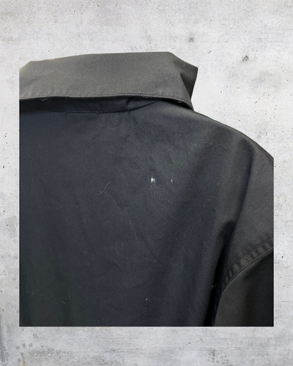 Vintage 1980s Sunshine Alley Black Utility Zip Dress - Medium