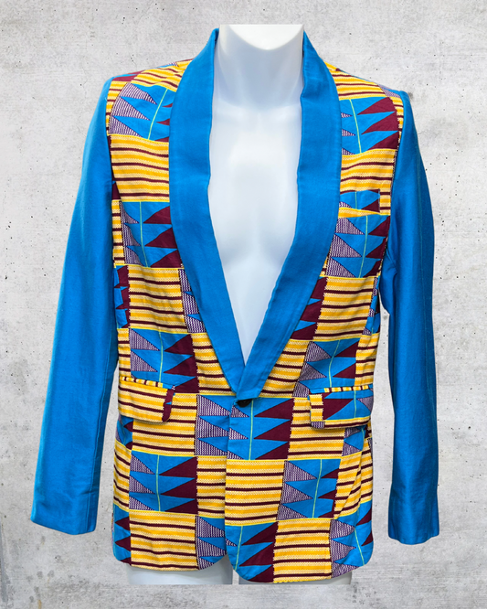 Kente-Inspired Patchwork Blazer