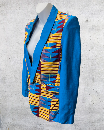 Kente-Inspired Patchwork Blazer