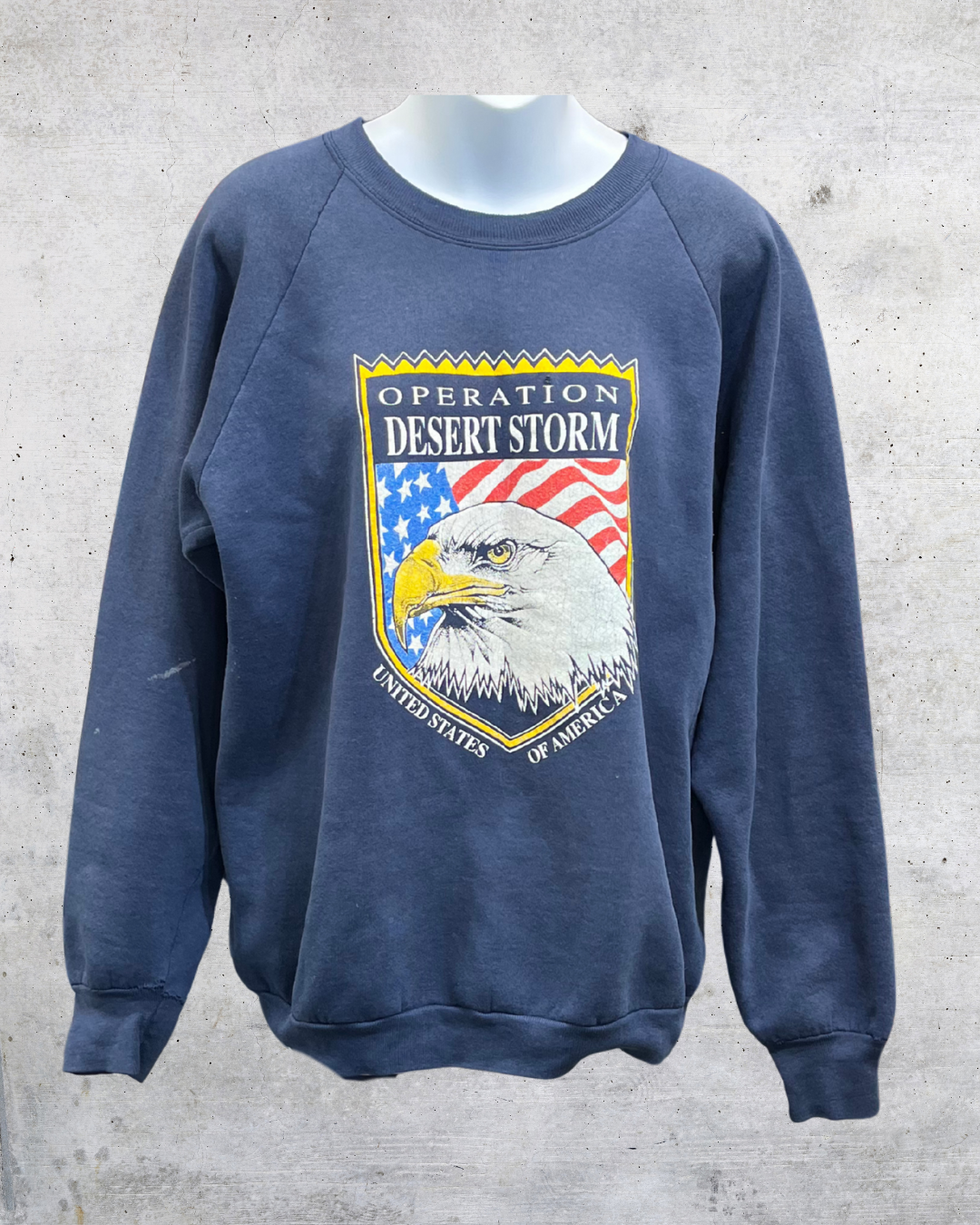 Vintage 1991 Operation Desert Storm Bald Eagle Crewneck Sweatshirt - XL