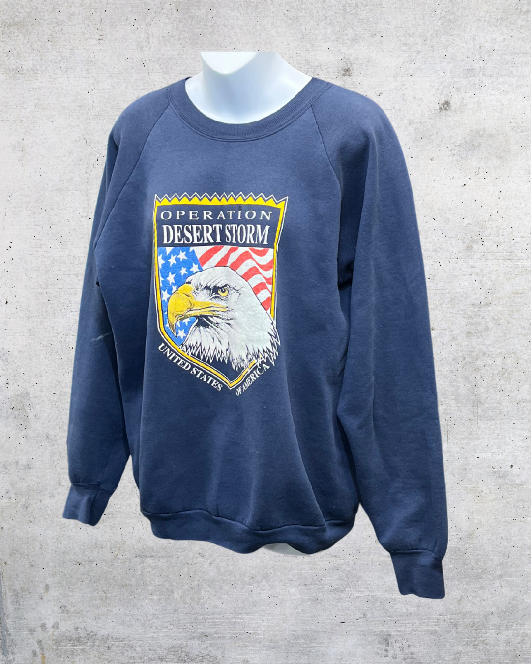 Vintage 1991 Operation Desert Storm Bald Eagle Crewneck Sweatshirt - XL