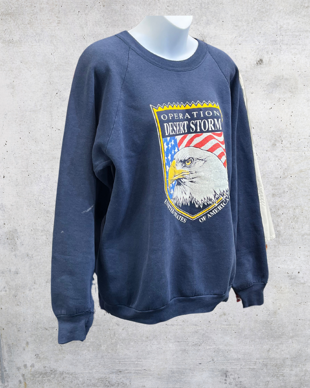 Vintage 1991 Operation Desert Storm Bald Eagle Crewneck Sweatshirt - XL