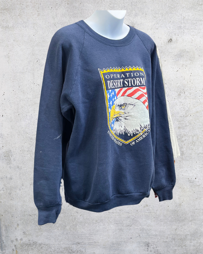 Vintage 1991 Operation Desert Storm Bald Eagle Crewneck Sweatshirt - XL
