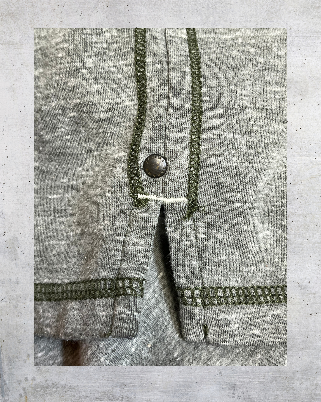 Olive Burnout V-Neck Long Sleeve - Large